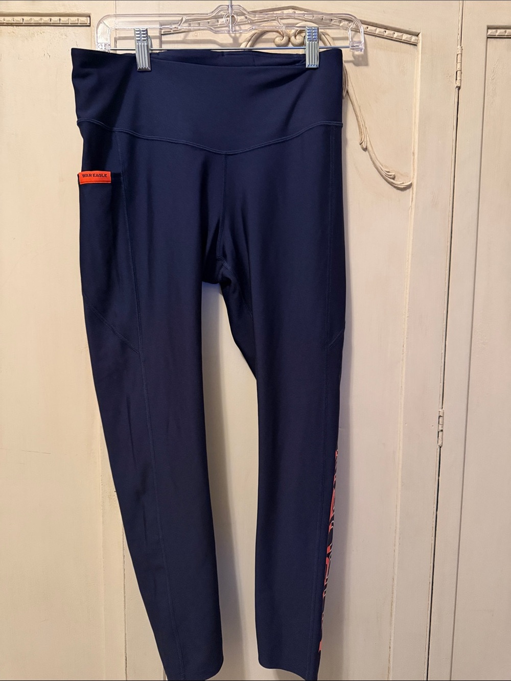 Auburn Under Armour Navy Leggings with Side Pocket and Accent